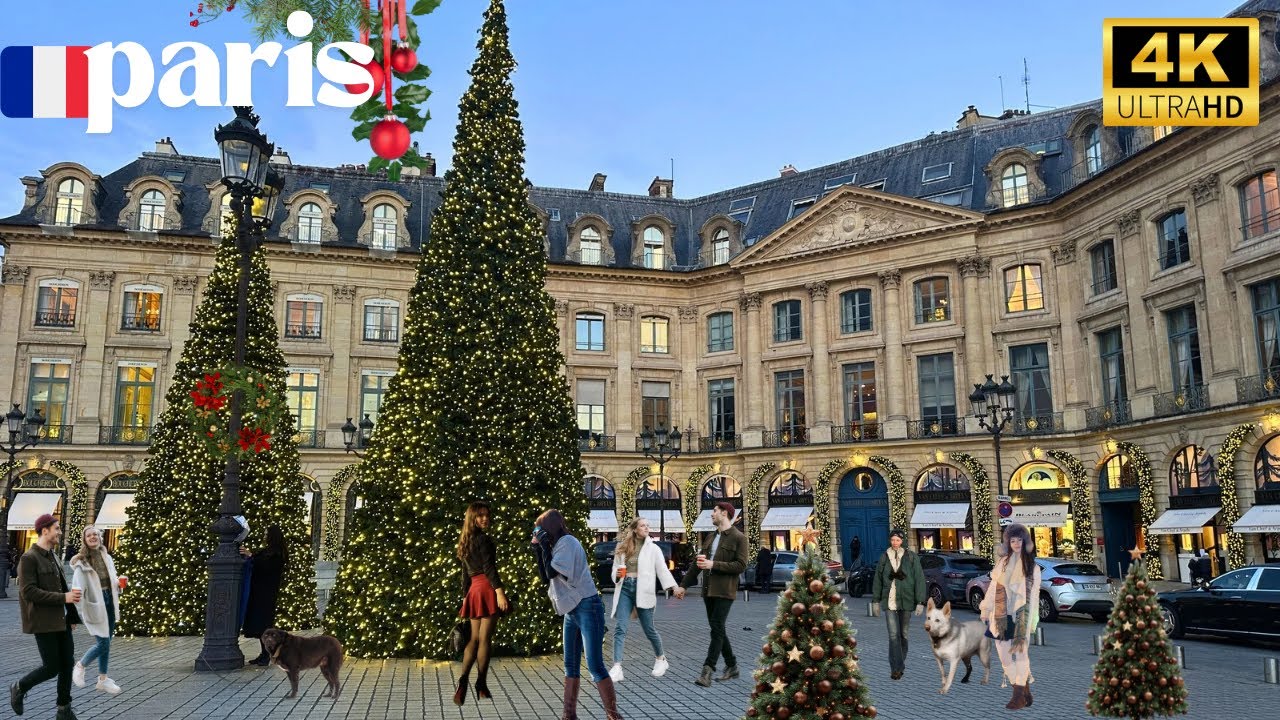 27 November 2025 PARIS 🇫🇷 FRANCE 4KHDR WALK ✨✨✨🎄💛💛💛 WINTER STREET WALK TOUR MAGICAL PARIS NIGHT CITY