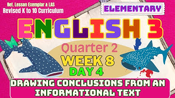 Grade 3 English Q2 W8 D4 | Drawing Conclusions from an Informational Text | Revised K-10 MATATAG