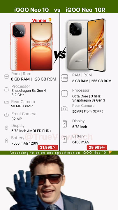 iQOO neo 10 vs iQOO neo 10r comparison 😱 which is best #techshorts