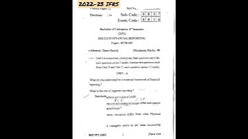 Latest QP 2022-23, IFRS, B.com sem6, PU. #commercestudents PDF ALSO AVAILABLE.