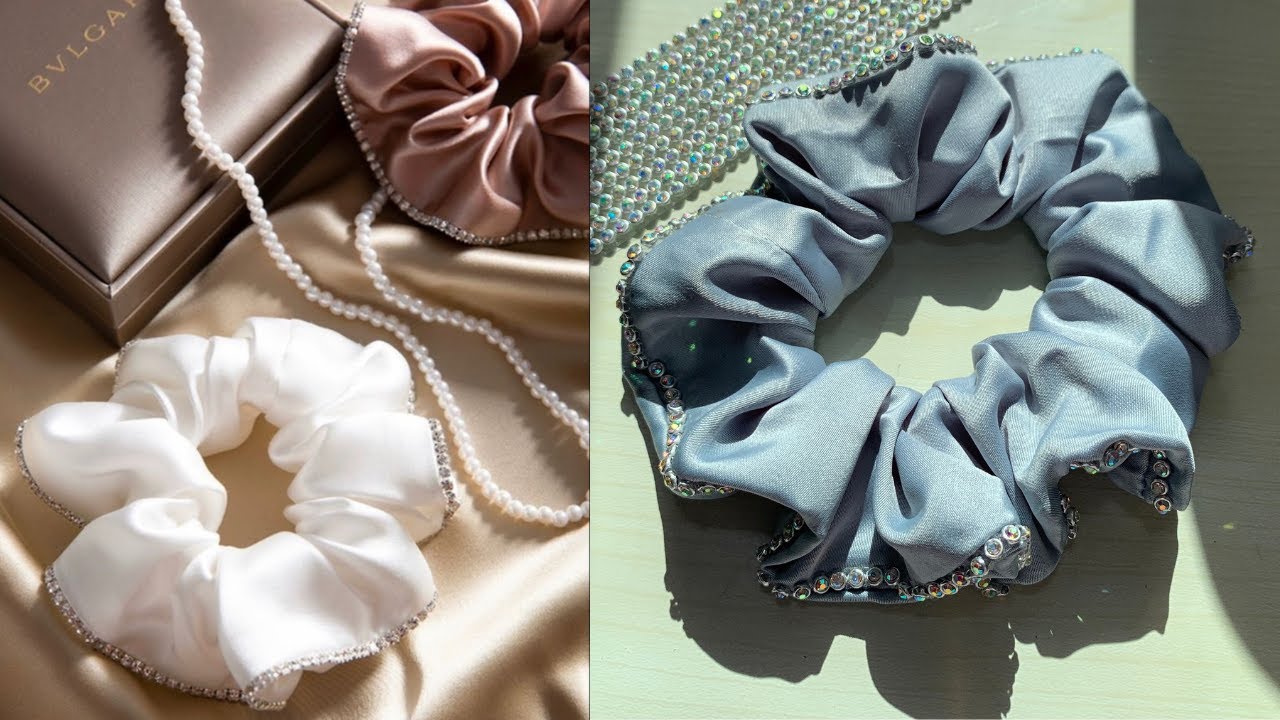 DIY Satin Scrunchie Maker Kit with Gemstones and Sequins for Hair Fashion k2-_5684d5b9-6395-4146-b655-  main image 2