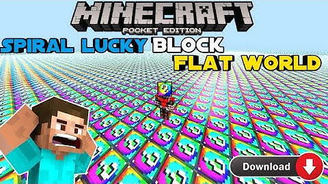 Download spiral lucky block falt world in Minecraft pe | Minecraft | nariyal is op