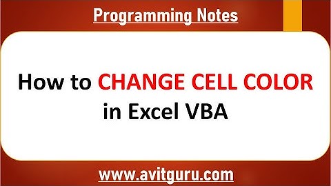 How to change cell color in excel VBA