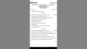 5th semester BCA Digital Marketing NEP  Question Paper 2024 #exam#questionpaper#BNU