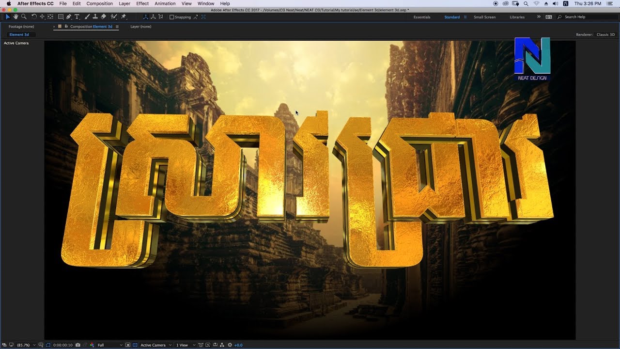 Element 3d gold text (basic)