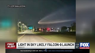 Possible SpaceX Falcon 9 sightings in Upstate