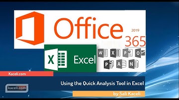 Excel 2019 Tutorial for Office 365: Quick Analysis Tools in Excel