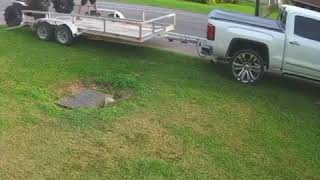 Guy On Can-Am Atv Bends Tailgate After Bad Trailer Loading
