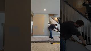 Big color change, SW7066 Gray Matters. Neutral color, easily accented with furniture and decorations