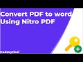 How to convert Pdf to Word using Nitro Pro 13 PDF