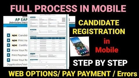 AP EApCET  2022 candidate registration in mobile|web options step by step|seat allotment|#apeamcet
