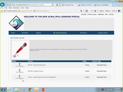 ACWA JPIA Learning Management System Tutorial for Students - YouTube