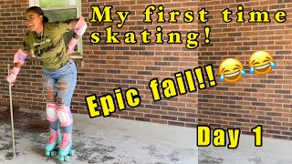 My first time skating! Epic fail! Day one