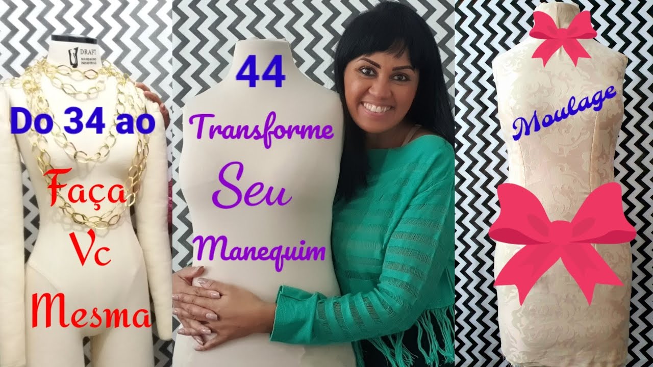 ✅️DIY Como transformar manequim de moulage Aumente a numeração_ Costura fácil com  Gisleide Novelo