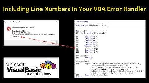 VBA - Including Line Numbers In Your Error Handler