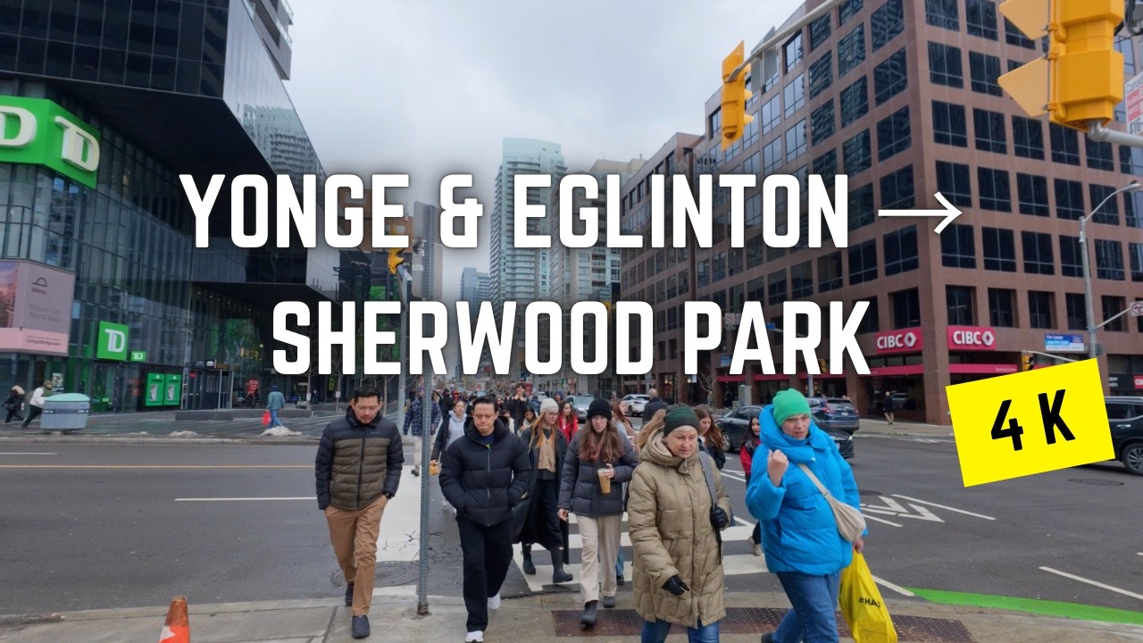 Toronto 🇨🇦 Midtown Walk | Yonge & Eglinton to Sherwood Park, 4K