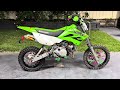 2017 KLX110 with 2011 KX65 conversion mock up 290mm dnm shock BBR swing arm FMF powercore 4