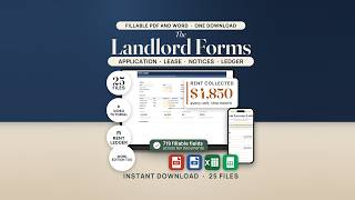 Landlord Forms Bundle: Full Walkthrough (Application, Lease, Rent Increase, Notices, Ledger)