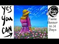 🌟🎨 How to Draw and Paint tutorial for Beginners: Acrylic August | Day