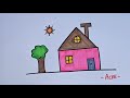 How to Draw a House 🏠 | Easy Drawing for Beginners #drawing #coloring #kids