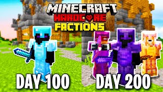 I Survived 200 Days in HARDCORE Minecraft Factions... Here's What Happened