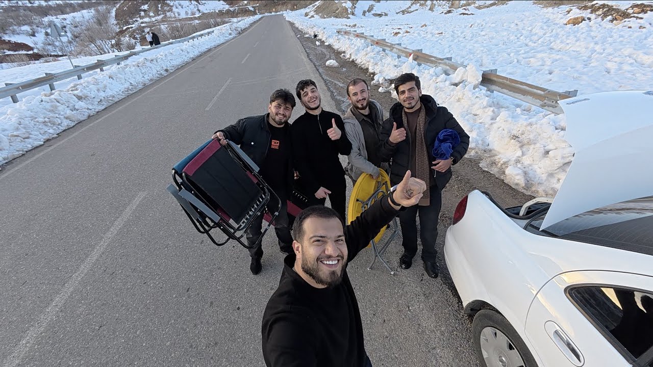 ڤلوگ سەفرەکا خوش ناڤ بەفرێ دگەل شەباب 🥶🔥 