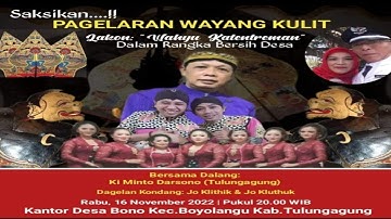 LIVE PAGELARAN WAYANG - KI MINTO DARSONO BT : JO KLITIK & JO KLUTUK. DESA, BONO, BOYOLANGU, T. AGUNG