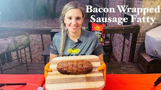 Bacon Wrapped Sausage Fatty | Pellet Grill
