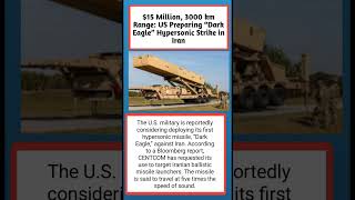 US Preparing “Dark Eagle” Strike on Iran | $15M Hypersonic Missile with 3000 km Range