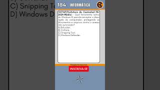 Questão 184 - Informática Para Concursos - Cetap. Úblicos