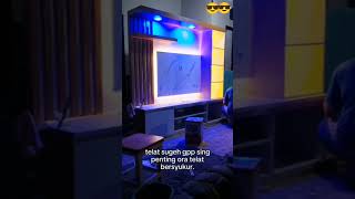 pemasangan lampu backdrop tv minimalis