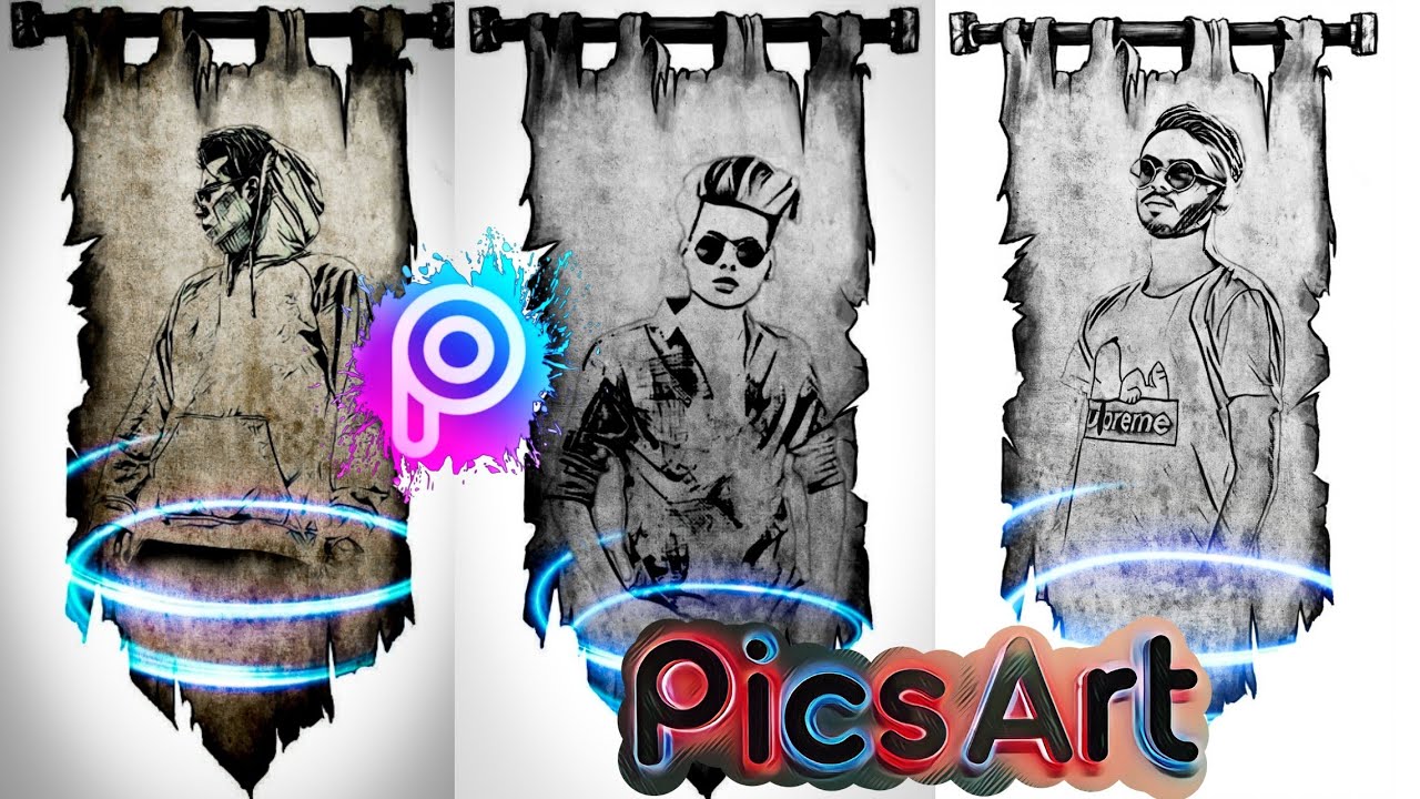 Picsart sketch effect photo editing !! How to edit sketch effect photo