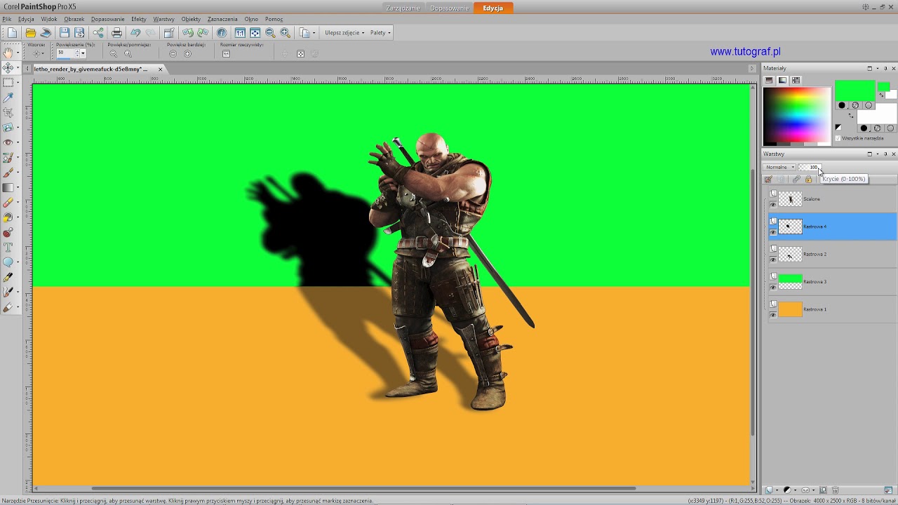 Corel Paint Shop Pro X5 Cień dla obiektu YouTube