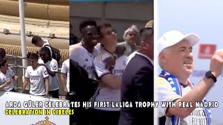 ARDA GÜLER & CARLO ANCELOTTI REACTIONS TO REAL MADRID'S LALIGA CHAMPION CELEBRATION IN CIBELES