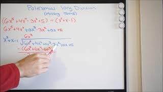 Polynomial Long Division - Missing Terms