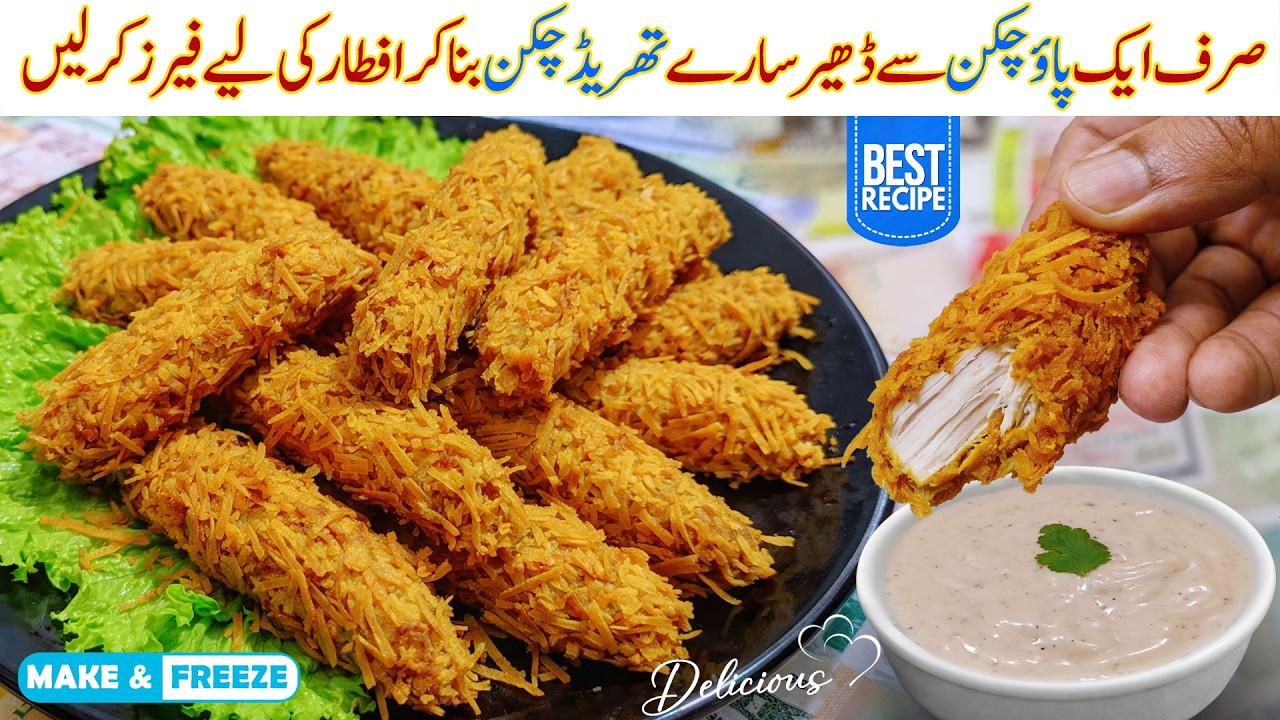 Thread Chicken Recipe | Crispy Thread Chicken at Home | Ramzan Iftar Special | Make & Freeze Recipe