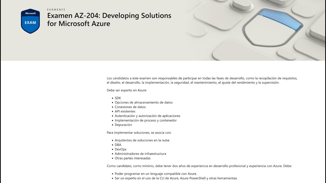 AZ204 Developing Solutions for Microsoft Azure YouTube