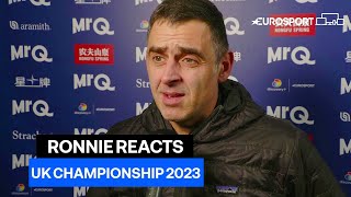 🚀 Ronnie O'Sullivan on his tough match against Milkins | 2023 UK Championship Snooker | REACTION 🎥