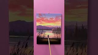 Easy Landscape Painting #howtopaint #painting #acrylicpainting #paintingtutorial #landscapepainting