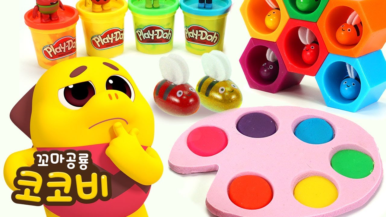무지개 색깔 키네틱샌드 & 플레이도우 이어보기 | Videos For Kids | 코코비