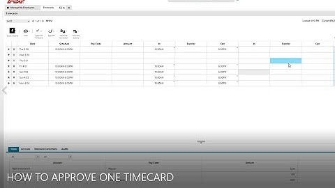 ADP: How To Approve One Timecard