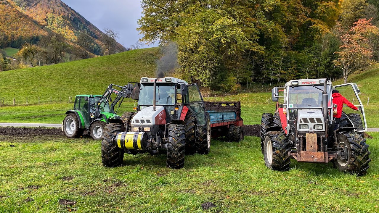 Miststreuen / Steyr 975 / Steyr 964 / Schröck / Mengele / Deutz-Fahr / 4K