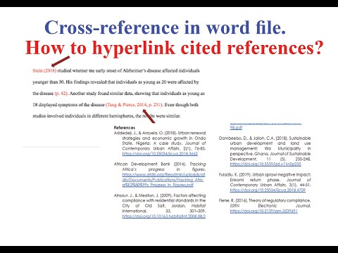 How to make Cross reference (Hyperlink Citation) in word and pdf file?