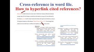 How to make Cross reference (Hyperlink Citation) in word and pdf file?