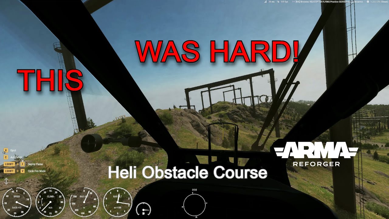 Arma Reforger - Helicopter Flying Obstacle Course - This was Hard!