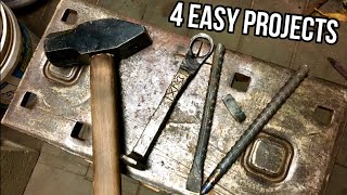 Blacksmithing Project Ideas: How To Make 4 Beginner Blacksmithing Projects!