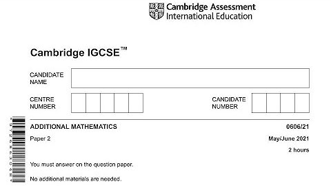 IGCSE - Add Math - Live Discussion for Paper 0606 21/MJ/21
