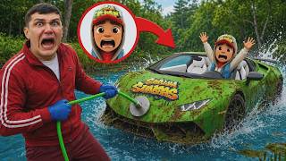 Nahuli namin ang Subway Surfers na Lamborghini sa ilalim ng tubig! Naaksidente ang kotse ni Jake! screenshot 3