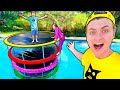 I BUILT A TRAMPOLINE ISLAND!!!