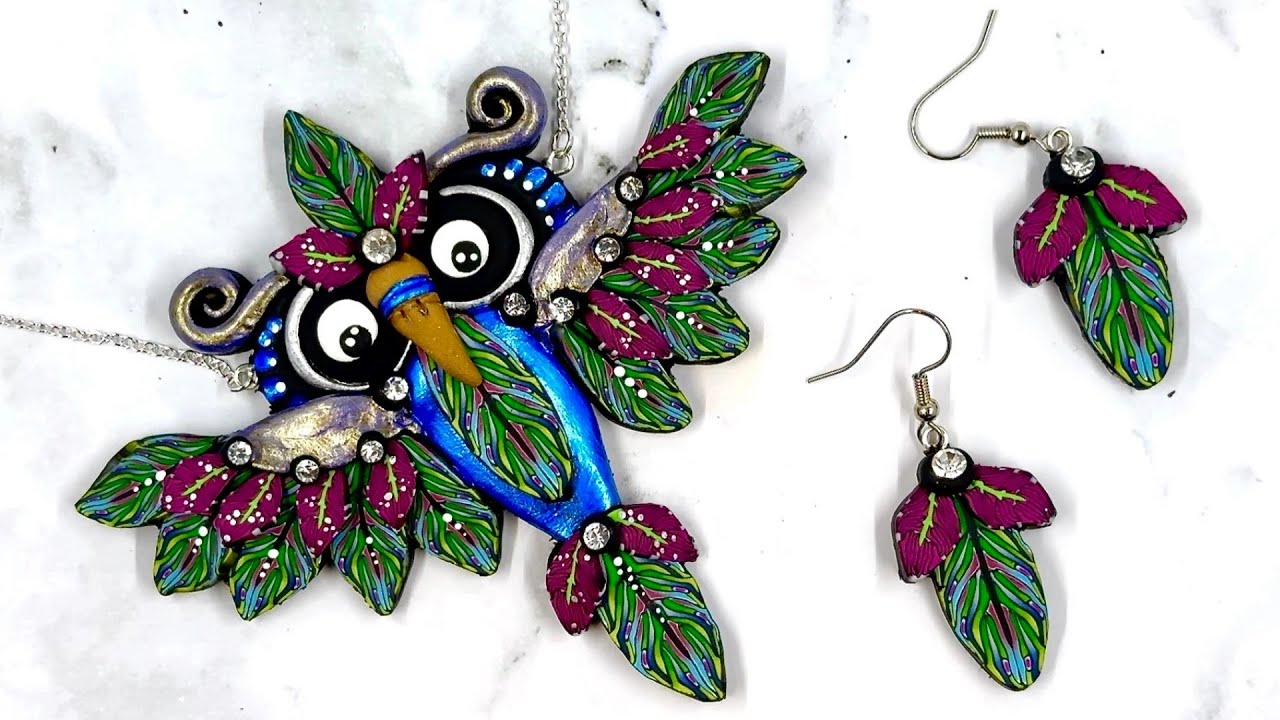POLYMER CLAY JEWELRY TUTORIAL: THE OWL & EARRINGS SET...